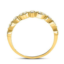Load image into Gallery viewer, 10K YELLOW GOLD ROUND DIAMOND MILGRAIN STACKABLE BAND RING 1/6 CTTW
