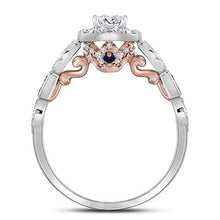 Load image into Gallery viewer, 14k Two-tone Gold Round Diamond Solitaire Bellina Engagement Ring 3/4 Cttw
