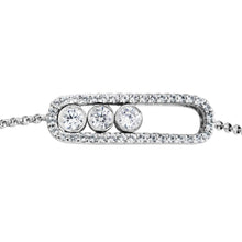 Load image into Gallery viewer, S.S. 3 FLOATING CZ BOLO BRACELET